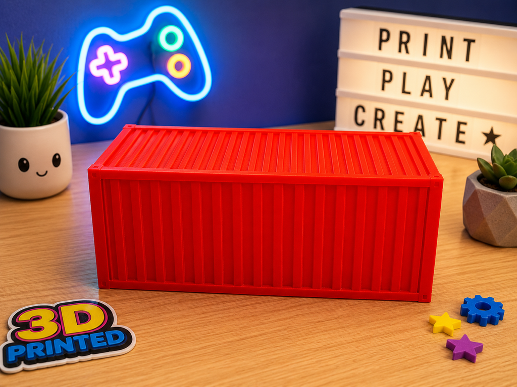 Industrial Shipping Container Storage Box | 3D Printed Organizer