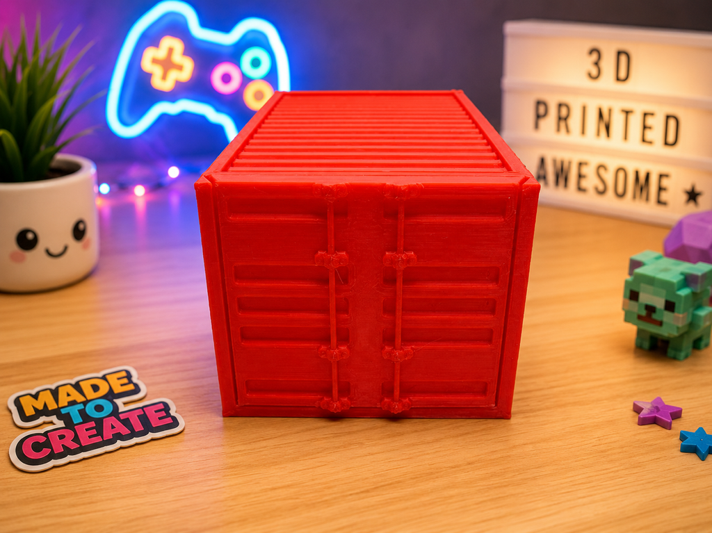 Industrial Shipping Container Storage Box | 3D Printed Organizer