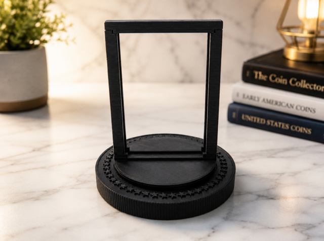 Rotating Coin Display Stand | 3D Printed Spinning Holder for PCGS Graded Coins